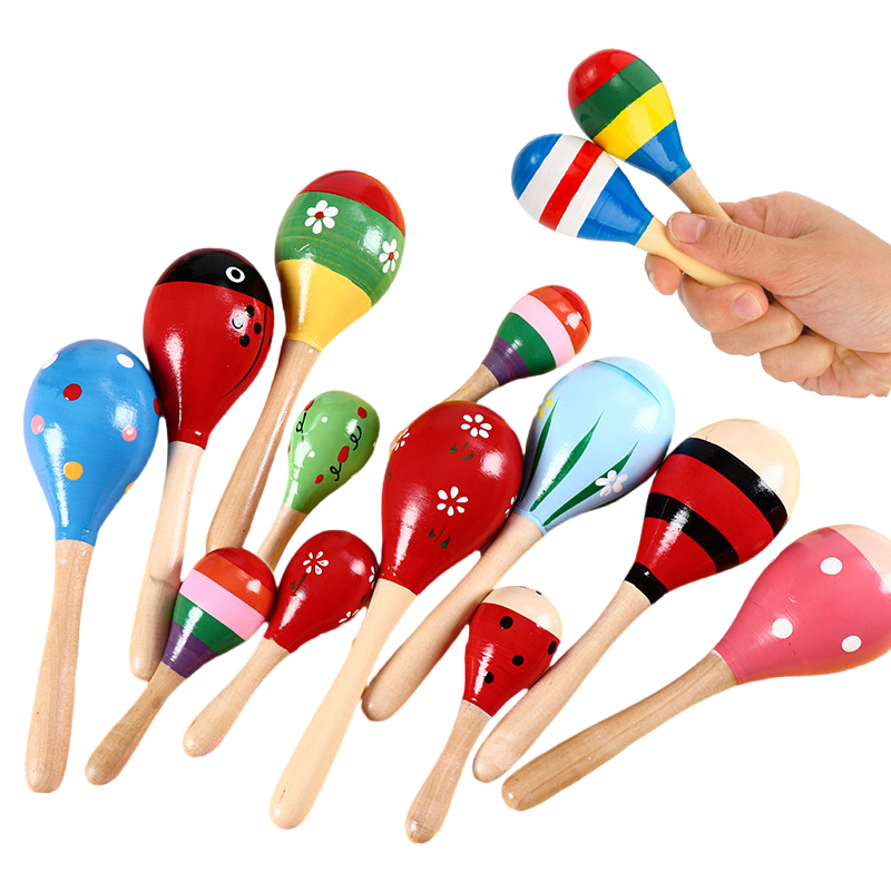Woodworking School - 1/2 Buah Maracas Kayu Warna-warni Perlengkapan