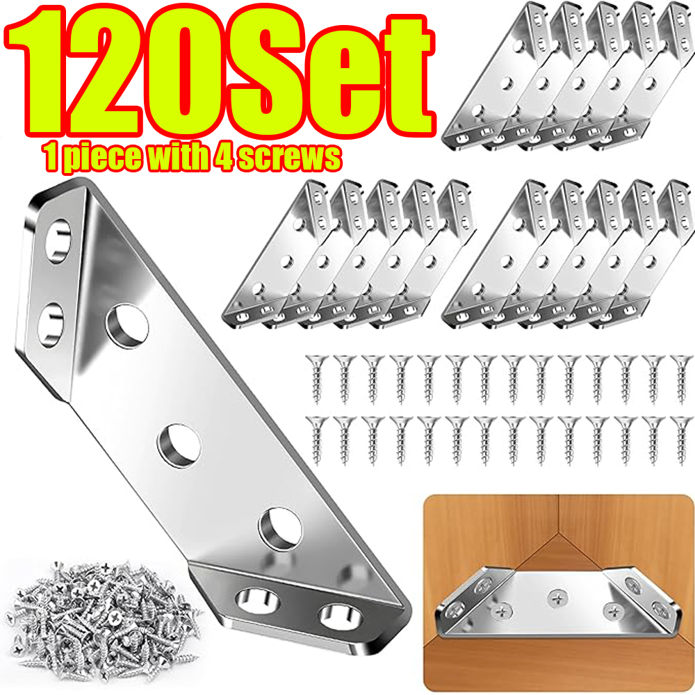 Cabinet Scraper Set - 1-120Set Konektor Sudut Furnitur Baja Tahan