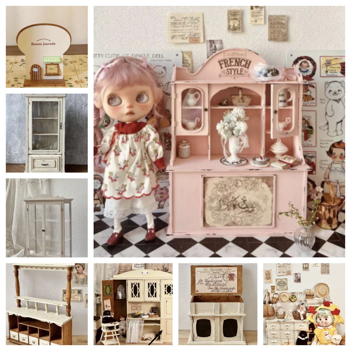 Cabinet Scraper Set - Set Furnitur Miniatur Gaya Prancis Skala