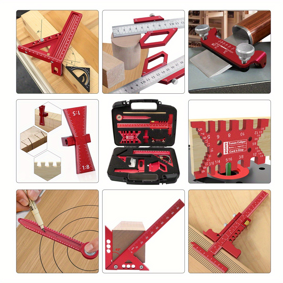 Woodworking Plans Free - Perangkat Alat Ukur Pertukangan 10 Buah