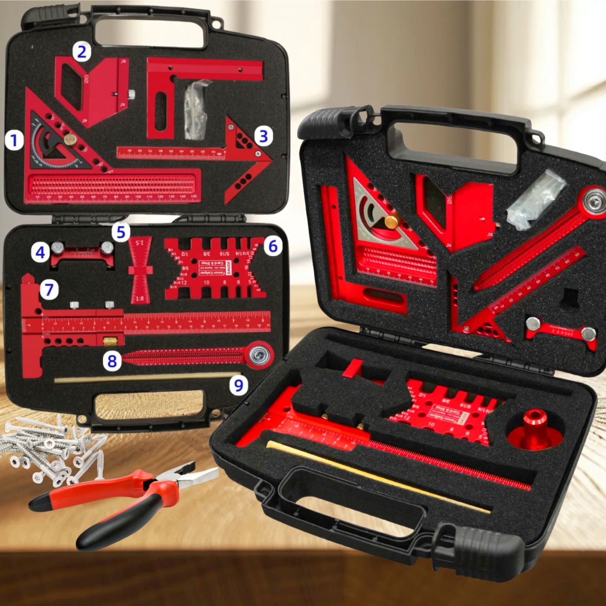 Woodworking Plans Free - 9 Buah/10 Buah Set Alat Ukur