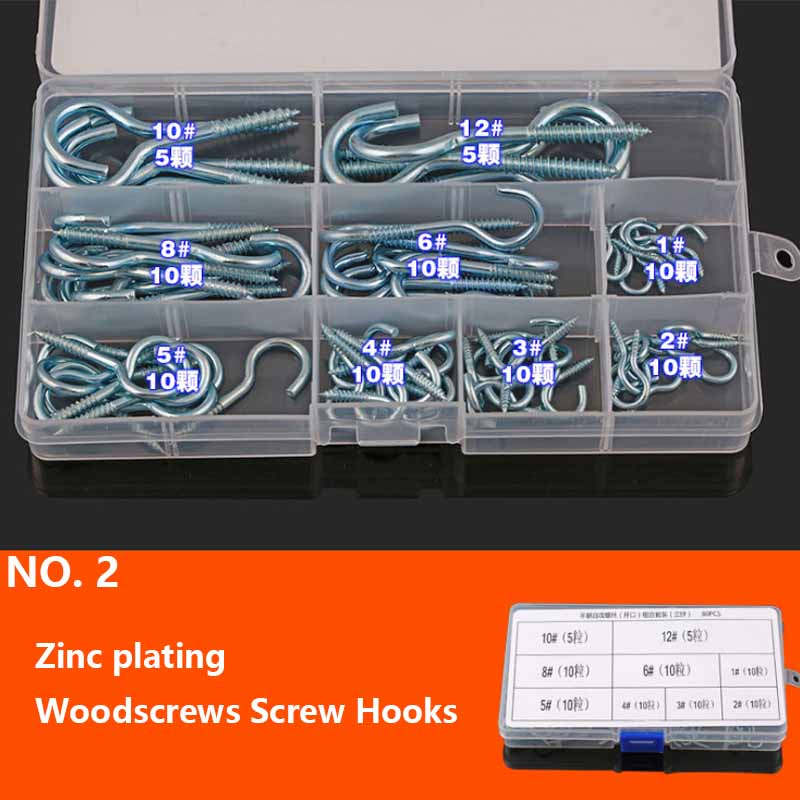Woodworking Questions - Set kait sekrup tanda tanya berlapis