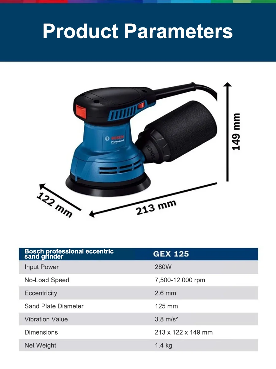 Bosch GEX125 280W Mesin Sander - Woodworking Machinery ulasan dan harga