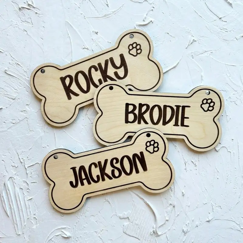 5PCS Tag Anjing Kayu Kustom -  - Woodworking Jobs ulasan dan harga